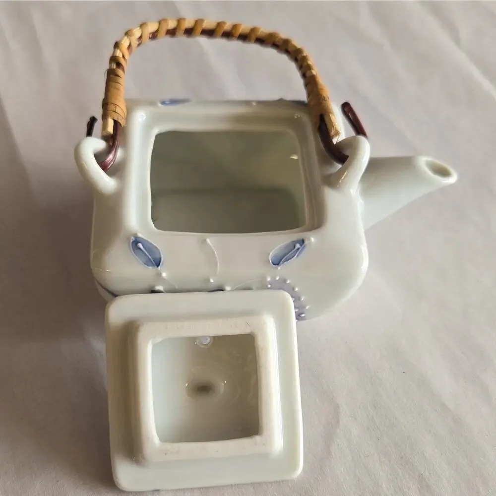 Vintage Arita Japan Blue & White Porcelain Dobin Teapot Sake Pot Hand Painted 惣